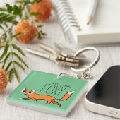 Ooh Ja Foxy Cute Fox Slogan Sleutelhanger (Voorkant Rechts)