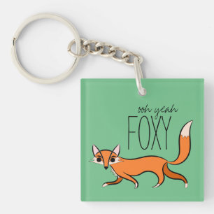 Ooh Ja Foxy Cute Fox Slogan Sleutelhanger