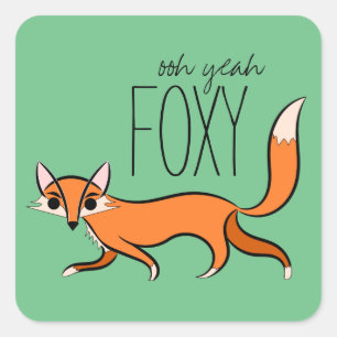 Ooh Ja Foxy Fun Fox Vierkante Sticker
