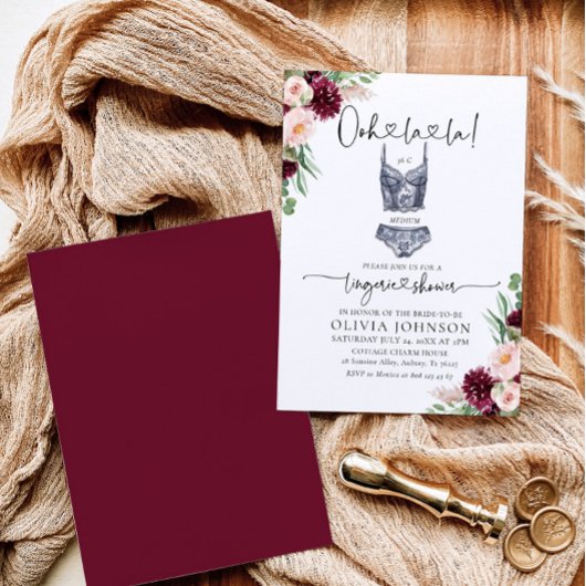 Ooh la Bra Lingerie Bridal Shower Uitnodiging