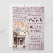 Ooh La La French Floral Paris Cafe Party Kaart (Voorkant)