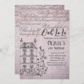 Ooh la la French Floral Paris Party Kaart (Voorkant / Achterkant)