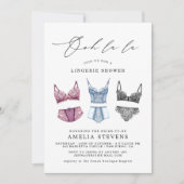 Ooh La La French Lingerie Shower Uitnodiging (Voorkant)