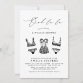 Ooh La La French Lingerie Shower Uitnodiging (Voorkant)