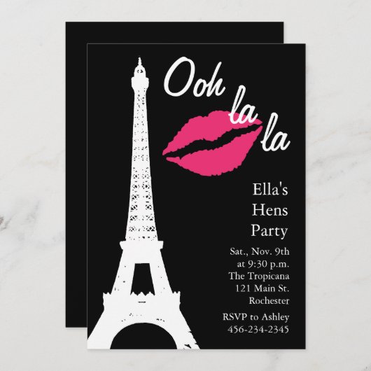 Ooh la la! Kippetjesfeest Kaart (Voorkant / Achterkant)