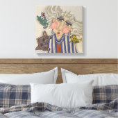 "Ooh la la la" grillige portret canvas Print (Insitu (Slaapkamer))
