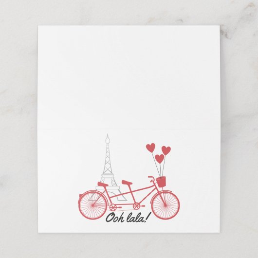 Ooh La La La La Plaatskaartje (Buitenkant ongevouwen)