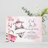 Ooh La La Lingerie Bachelorette Party Uitnodiging (Staand voorkant)