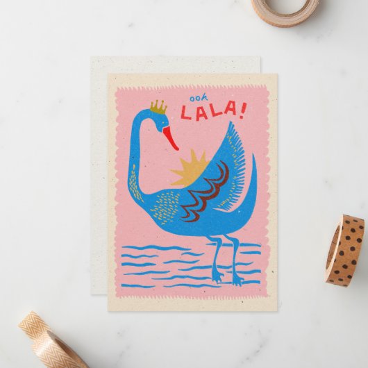 OOH LA LA NOTITIEKAARTJE (Voorkant / Achterkant in situ)