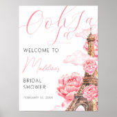 Ooh La La Parijs Bruiloft Feest Welkom Poster (Voorkant)