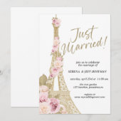 Ooh La La, Parijs thema, net getrouwd, Eiffeltoren Kaart (Voorkant / Achterkant)