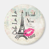 Ooh La La Paris Eiffel Tower Dank u Magneet (Voorkant)