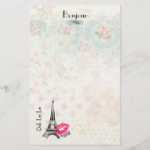 Ooh La La Paris Eiffel Tower on  Pattern Briefpapier (Voorkant)