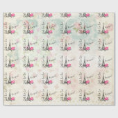 Ooh La La Paris Eiffel Tower on  Pattern Cadeaupapier (Vlak)