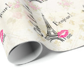 Ooh La La Paris Eiffel Tower on  Pattern Cadeaupapier (Rol Hoek)
