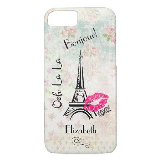 Ooh La La Paris Eiffel Tower on  Pattern Case-Mate iPhone Case (Achterkant)