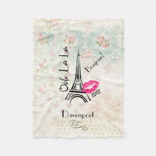 Ooh La La Paris Eiffel Tower on  Pattern Fleece Deken (Voorkant)