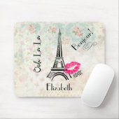 Ooh La La Paris Eiffel Tower on Pattern Muismat (Met muis)