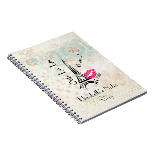 Ooh La La Paris Eiffel Tower on Pattern Notitieboek (Rechterzijde)