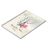 Ooh La La Paris Eiffel Tower on Pattern Notitieboek (Linkerzijde)