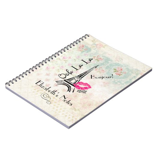 Ooh La La Paris Eiffel Tower on Pattern Notitieboek (Linkerzijde)