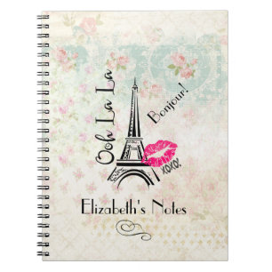 Ooh La La Paris Eiffel Tower on  Pattern Notitieboek