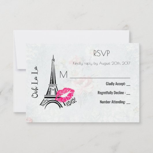 Ooh La La Paris Eiffel Tower RSVP (Voorkant)