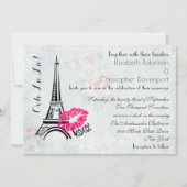 Ooh La La Paris Eiffel Tower Wedding Invite Kaart (Voorkant)