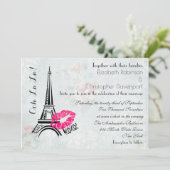 Ooh La La Paris Eiffel Tower Wedding Invite Kaart (Staand voorkant)