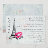 Ooh La La Paris Eiffel Tower Wedding Invite Kaart (Voorkant / Achterkant)