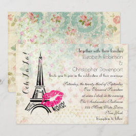 Ooh La La Paris Eiffel Tower Wedding Invite Kaart