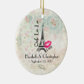 Ooh La La Paris Eiffel Tower Wedding Keramisch Ornament (Rechts)
