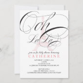 Ooh La La Paris France Baby shower Invitation Kaart (Voorkant)