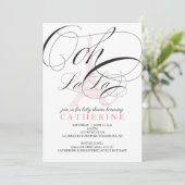 Ooh La La Paris France Baby shower Invitation Kaart (Staand voorkant)