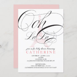 Ooh La La Paris France Baby shower Invitation Kaart