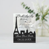 Ooh La La Paris Skyline Aangepaste foto Aankondigingskaart (Staand voorkant)