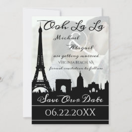 Ooh La La Paris Skyline Aangepaste foto Save The Date