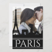 Ooh La La Paris Skyline Aangepaste foto Save The Date (Achterkant)