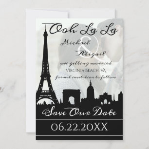 Ooh La La Paris Skyline Aangepaste foto Save The Date