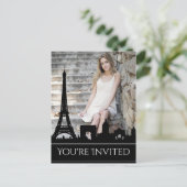 Ooh La La Paris Skyline Foto Birthday Party Briefkaart (Staand voorkant)