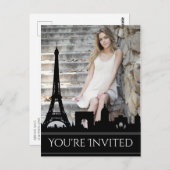 Ooh La La Paris Skyline Foto Birthday Party Briefkaart (Voorkant / Achterkant)