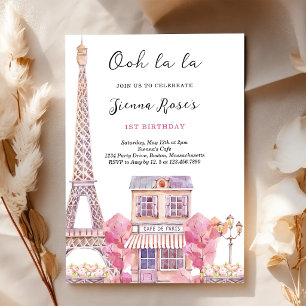 Ooh la la Paris verjaardagsuitnodiging Kaart