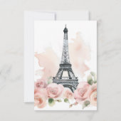 Ooh La La Parisiaanse bloemige bruidsdouche Bedankkaart (Achterkant)