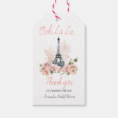 Ooh La La Parisiaanse Franse Bloemrijke Bruidsuitn Cadeaulabel (Voorkant)