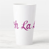 Ooh La La Script Magenta Latte Mok (Voorkant)