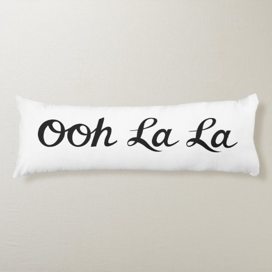 Ooh La La Script Zwart Lichaamskussen (Voorkant)
