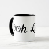 Ooh La La Script Zwart Mok (Voorkant links)