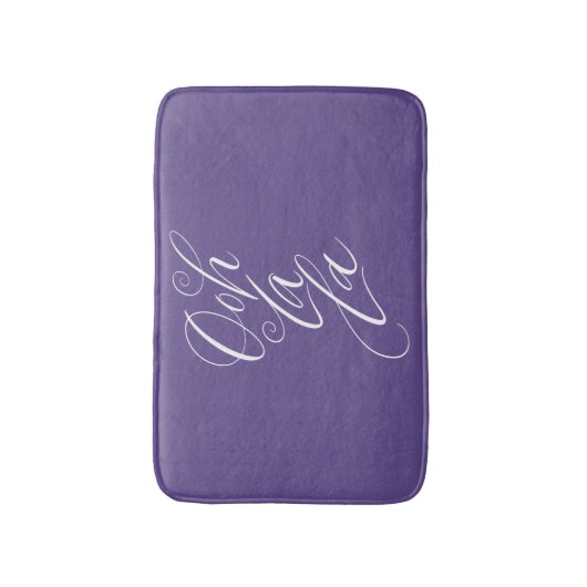 Ooh La Lettering Ultra Violet Paarse kleur Badmat (Voorkant Verticaal)