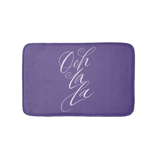 Ooh La Lettering Ultra Violet Paarse kleur Badmat (Voorkant)
