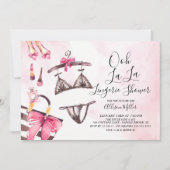 Ooh la lingerie bruids douche uitnodiging (Voorkant)